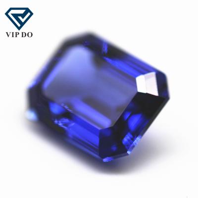 China Sparkle 3*5mm-9*11mm Octagon Step Cut Shape Sapphire Blue Color Grow Loose Gemstones Octagon Cut Synthetic Lab Created Sapphire Gem for sale