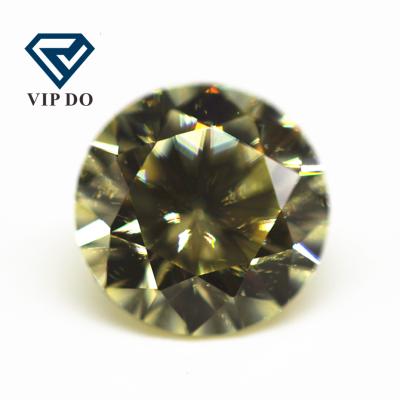 China Game or Fire Grade 9A Color Round Faceted Cut Color Light Weight Golden Yellow High Carbon Diamond Loose Gemstones Synthetic Zircon Gems for sale