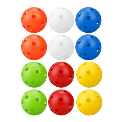 China Can Be Customized 72mm Customized 26 Holes Airflow Balls Plastic Cavity Balls Floorball Set For Outdoor Sports for sale