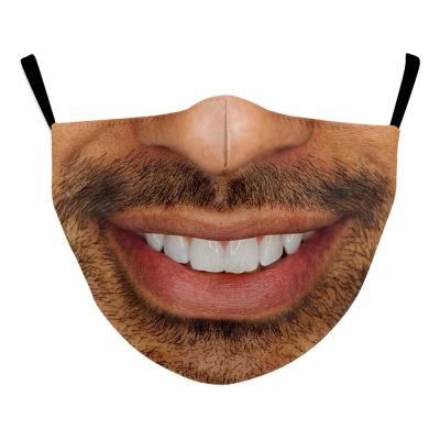 China Funny Cotton Cloth Mask Washable Reusable Face Cover Masks Big Mouth Adult Face Masks for sale