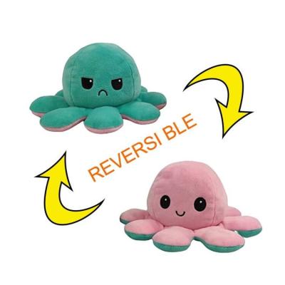 China Wholesale Mood Octopus Reversible 20cm Angry Reversible Plush Toy Eco-friendly Plushie Toy Stuff Animal Flip Emotion for sale