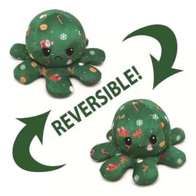 China Reversible Christmas Octapus Plush Toys Wholesale Eco-Friendly Material Among Us Reversible Octopus Plushie Reversible Double Sided Octopus Soft Toys for sale