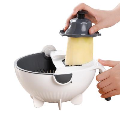 China Manual Multifunctional Vegetable Lazy Round Kitchen Household Cutter Large Capacity Cut And Drain Vegetable Artifact for sale