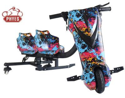 China With LED Light /three Gear Speed / Pipe Stretch PHYES rear shock absober 36V 4ah lithium drift trike electric scooter for sale