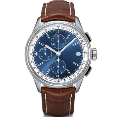 China Automatic Chronograph Watch Water Resistant Japan Date Customized Genuine Leather Movement for sale