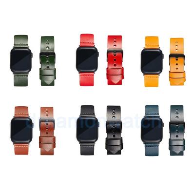 China Genuine Leather Multicolor Fashion Watch Strap Needle Buckle Fit For iwatch 38mm/40mm 42mm/44mm for sale