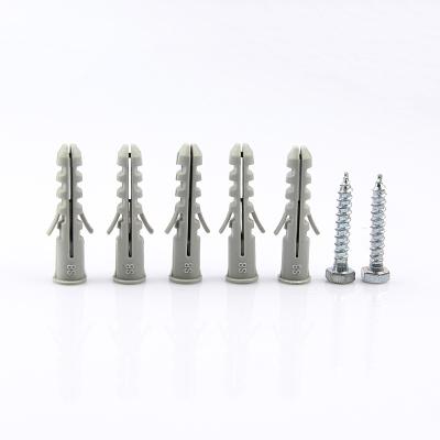 China Concrete Screw Wall Plug PE Screw And Plastic Plug Grey Color for sale