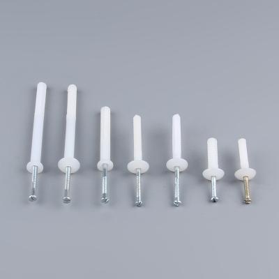 China White Plastic Plug Screw Anchors Mushroom Head Nylon Nail In Anchors for sale