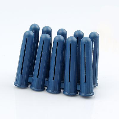 China HDPE-plastiek muurproppen bevestiging 5,5 mm x 34 mm Blauwe kleur lichtgewicht Te koop