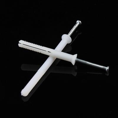 China OEM Plastic Nylon Wall Anchor 5mm Diameter Nylon Nailin With Flat Head for sale