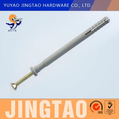 China Plastic Nylon Drywall Ankers Met Schroef Nagelhamer Bevestiging 80mm Lengte Te koop