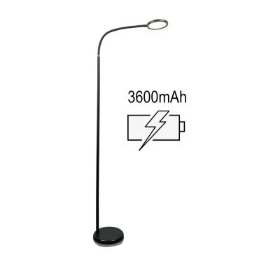 China Modern Flexible Gooseneck 570lm Rechargeable 3600mAh Battery LED Floor Lamp Easy Assembly Indoor Emergency Lamp for sale