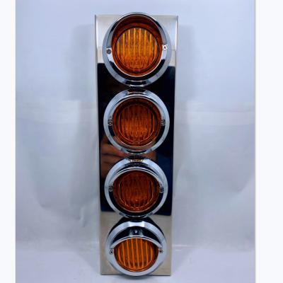 China 2.5 Inch Bezels Warning Lights Chrome With Sun Visor For Vehicle Car Trailer Truck Bus Boat for sale