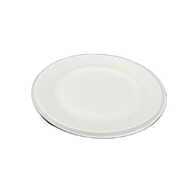 China 9 Inch Minimalist Eco Friendly Biodegradable Round Tableware Sugarcane Bagasse Paper Pulp Party Disposable Dish With Good Quality for sale