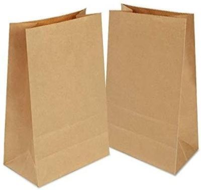 China Custom Wholesale Disposable Paper Food Bag Brown Kraft Paper Take Out Bag for sale