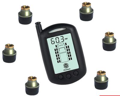 China Universal 6 wheel tpms no wire connection rf radio can match up to 22 tires handheld truck TPMS with external sensors VT-TP3001 for sale