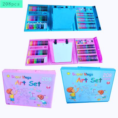 China 208PCS School Children Drawing Full Coloring English-Russian Language Version Super Mega Mega Set With Easel Drawing Board for sale