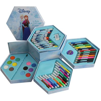 China School 51PCS 51 Pieces Hexagon Pencil Color Box Pencil Pastel Drawing Art Set Fancy School Stationery for sale