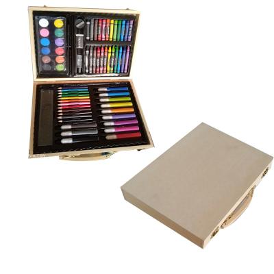 China 68PCS School Children Drawing Colors Stationery Wooden Art Drawing Coloring Set for sale