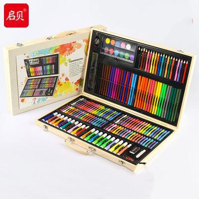 China Luxury Professional Art Set Portable Case 180 Pcs in Wooden Case for Painting &Drawing Set Art Professional Kit for sale