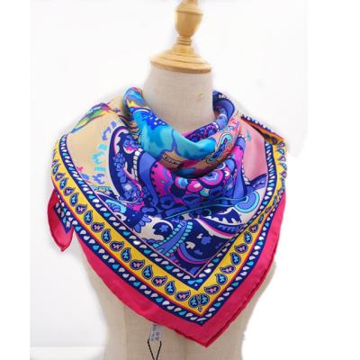 China Newest Design Square Twill Scarf 90x90 Turkey 100% Silk Scarf for sale