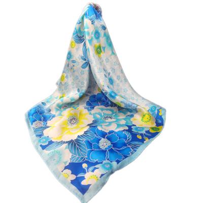 China Square Spring Square Silk Scarf Digital Print 100% Custom Logo Silk Head Scarf For Women for sale