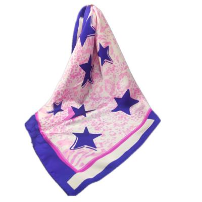 China New Square Style Custom Pattern Ladies Digital Printed Silk Scarf for sale