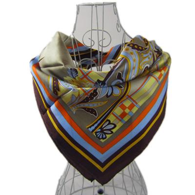 China 100% Chinese Silk Twill Head Digital Printing Silk Scarf For Women for sale