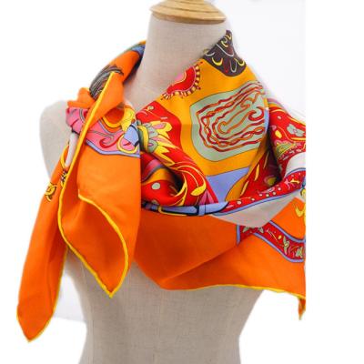 China 100% Pure Square Custom Printed Silk Square Scarves for sale