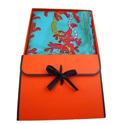 China Custom Square Printing Lady Silk Paper Box Scarf Packaging for sale