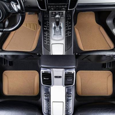 China 4 Pcs Beige Anti-skidding Leather Driver Heel Pad Waterproof Anti-Slip Carpet Mats Universal Fit For SUV Vans Sedans Trucks for sale