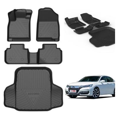 China 3d strip PVC xpe mat Anti-skidding custom plastic 4 pieces leather interior trunk 2015 2018 2020 2022 sports car floor mats for Honda Accord for sale