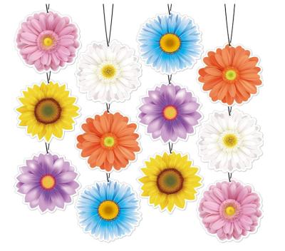 China 12 Packs Summer Lasting Custom Flower Hanging Perfume Car Air Fresheners For Car Mirror for sale