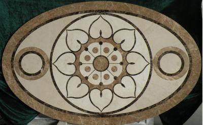 China Parquet, natural stone parquet, engineered stone water jet medallion for sale