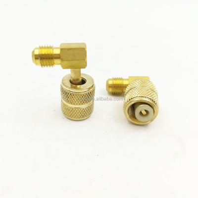 China Brass& Iron R410a Refrigerant Adapter 90 Degree Retrofit Coupling 1/4