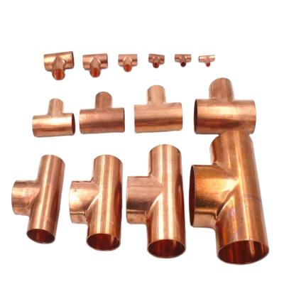 중국 Hot Sale Best Price Equal Air Condition 1/2 Copper Pipe Fitting Tee Copper Refrigeration 1/4---2-1/8 판매용