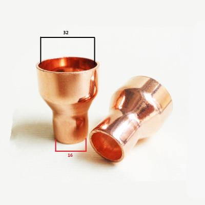 China 5/8 x 1.1/4 inch reducing copper coupling with sweated plugs and with rolled tube termination equal for sale