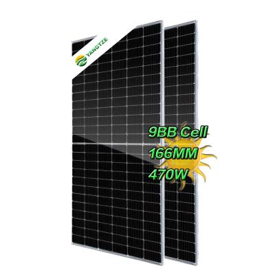 China Yangtze Solar Panel 470w 48v 450w 455W 460W Half Cell Solar Panel 166mmx166mm en venta