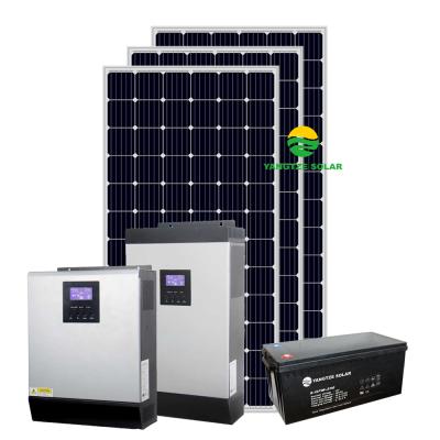 China Yangtze Solar Panel 500W 12KW Mono Home Solar Power System Hybrid Home With Hybrid Inverter for sale