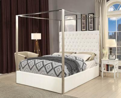 China Professional Storage Factory Upholstered Canopy Bed Frame Upholstered Steel Bedroom Furniture for sale