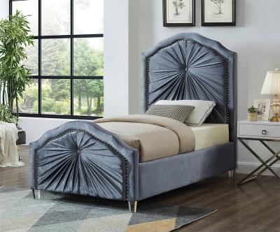 China Hot Selling Storage Product Manufacturer Supplier Tufted Upholstered Button Twin Bed Furniture for sale