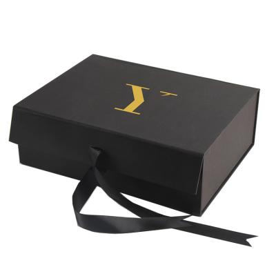 China China Factory Recycled Magnetic Clothing Closure Box Materials Custom Luxury Cardboard Paper Gift With Ribbon for sale