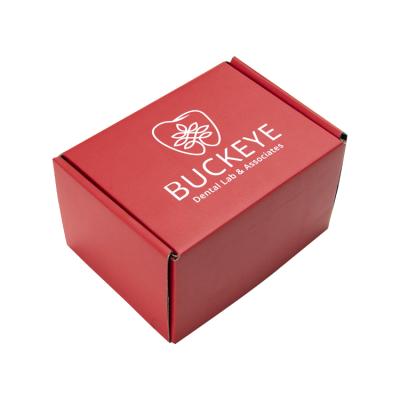 China Recycled Materials New Product Art Printed Logo Printed Red Recycled Paper Cardboard Foldable Mailing Box Small for sale