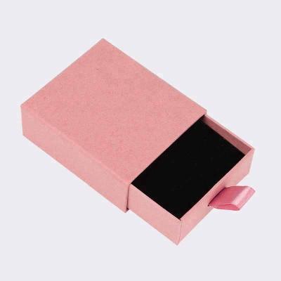 China Gift Packing Custom Embossed Logo Rose Earring Necklace Bracelet Cardboard Drawer Paper Gift Wrapping Pendant Jewelry Box for sale