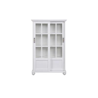 China Hot Modern Wooden White Shelf Bookcase Sliding Glass Door Functional Cabinet Sliding Glass Door Wholesale Price Te koop