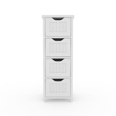 China Cheap classic white wood modern classic 4 drawers storage chest of drawers bedroom nightstand.side factory price bathroom cabinet à venda