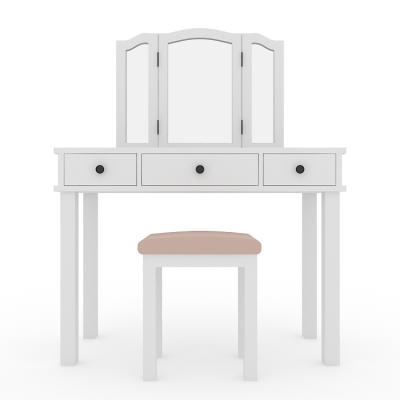 China Modern Makeup Table Vanity Table Set Vanity Set With Stool And Mirror for sale