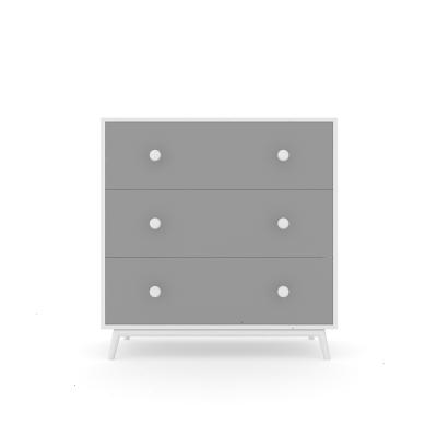 China Adjustable Chest 3 Drawers (Other) French Style Vintage Wooden Dresser white&gray for sale