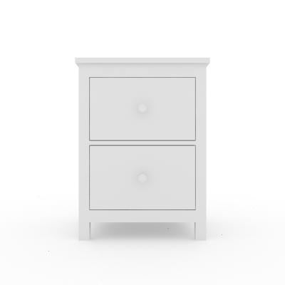 China Dismantled Modern Furniture Modern Furniture Wood 2 Drawer Bedside Table UV White Nightstand End Table for sale