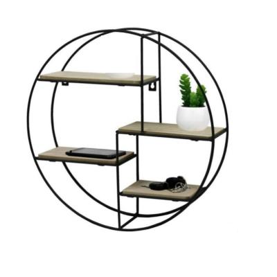 Κίνα (Height) Vintage Style Retro Metal Round Wall Adjustable Shelf Unit Industrial Storage Display Rack προς πώληση